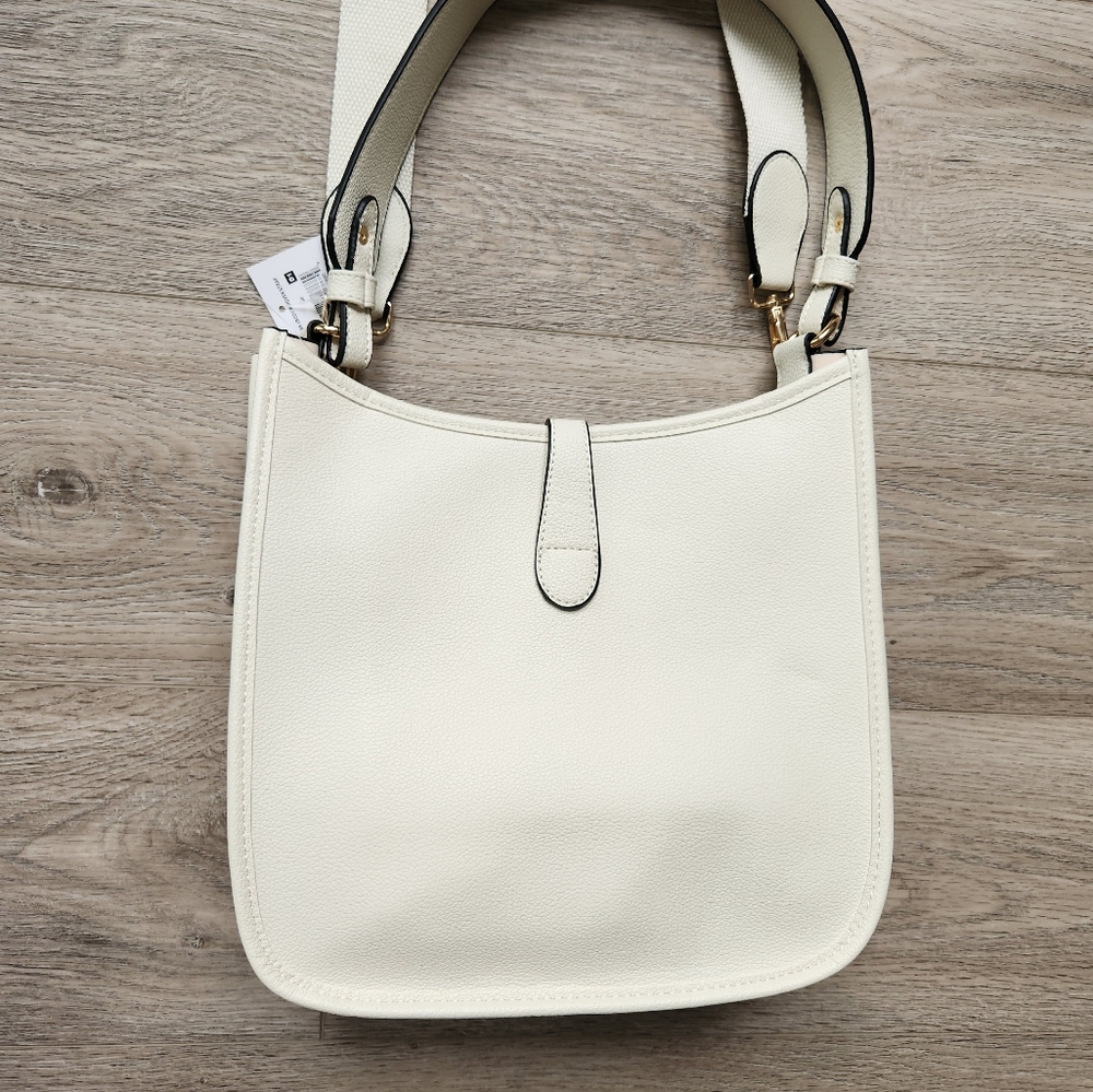 Falls Creek Crossbody White Cream Shoulder Purse Handbag Woven Strap - Picture 4 of 14